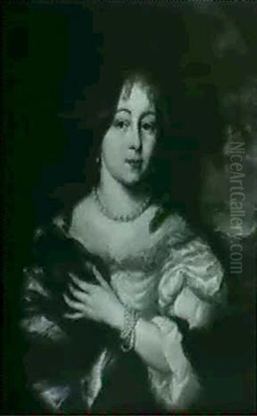 Portrait Of A Lady In A Black And White Dress, Said To Be Barbara Beerning, Daughter Of Willem Elsevier - view 1