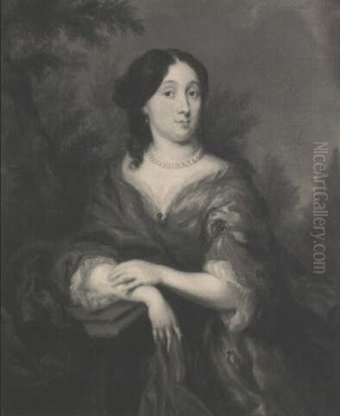 Portrait De Femme Vue De Trois Quarts Devant Un Paysage - view 1