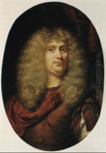 Portrait Of A Gentleman Wearing A Wig And Classical Costume by Nicolaes Maes