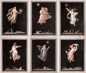 Ora I Di Notte; Ora Iii Di Notte, Ora Iii Di Giorno, Ora V Di Notte, Ora V Di Giorno And Ora Vi Di Notte (6 Works) by Michelangelo Maestri