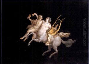 Centauro E Amorino (+ Amazzone E Ganimede; 2 Works) by Michelangelo Maestri