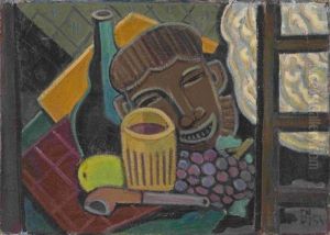 Stillleben Mit Kamerun-maske (die Weinselige Maske)