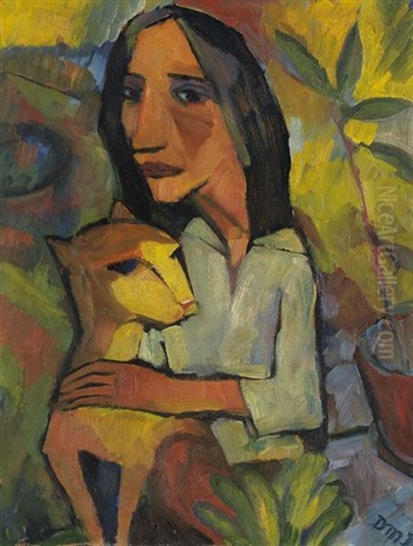 Junge Frau Mit Katze - view 1
