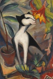 Katze Mit Kakteenblute I