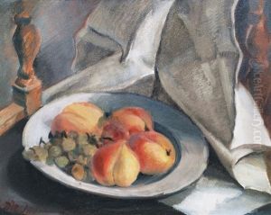 Still Life With Peaches And Grapes by Dorothea Maetzel-Johannsen