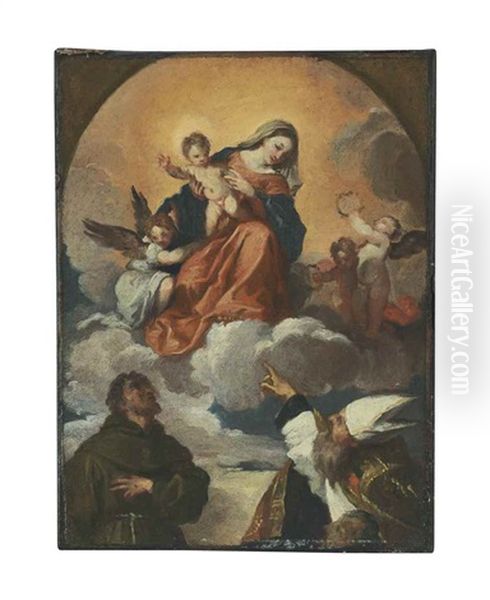 The Madonna And Child In Glory With Saints Francis And Aloysius And The Donor Alvise Gozzi, In A Feigned Arch - view 1