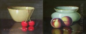 Still Life Of Cherries And A Bowl