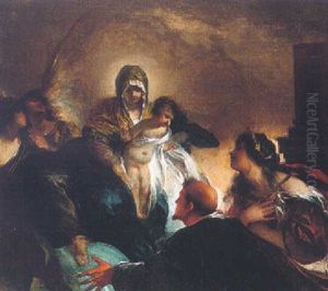 Saints Dominic And Catherine Before The Madonna And Child With Attendant Angels