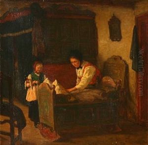 Country Interior With Mother And Daughter