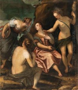 Teti Trying To Stop The Death Of Achilles by Alessandro Maganza