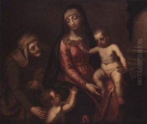The Madonna And Child With Saint John The Baptist And Anne by Alessandro Maganza