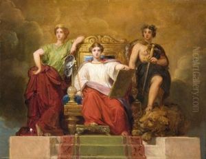Allegorie: La Loi Entouree De La Force Et De La Justice by Antoine Magaud
