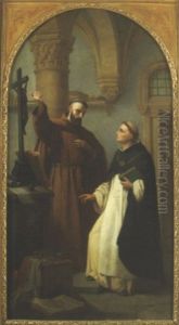 La Recontre De Saint Bonaventure Et Saint Thomas D'aquin by Antoine Magaud