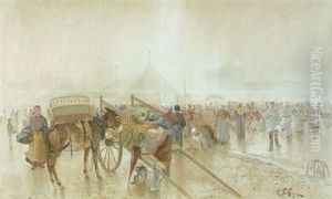 Marche En Saintonge, Effet De Brouillard by Edouard Mathurin Mage