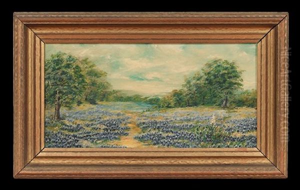Texas Landscape With Bluebonnets - view 1