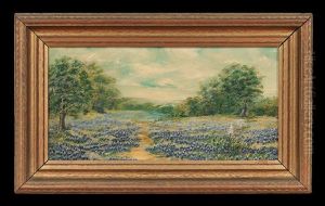 Texas Landscape With Bluebonnets by James C. Magee