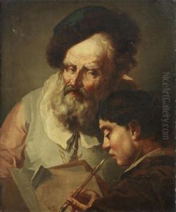 A Teacher With His Pupil by Domenico Maggiotto