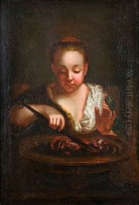 Frau Mit Kohlebecken (+ Frau Mit Gemusekorb; 2 Works)