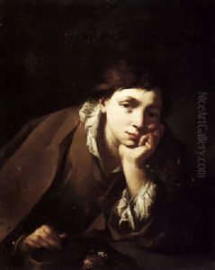 Portrait Of A Peasant Boy Resting His Head Upon His Left Arm Portrait Of A Peasant Boy Resting His Head Upon His Left Arm