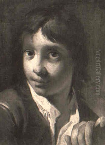 A Boy, Bust Length, In A Green Coat - view 1