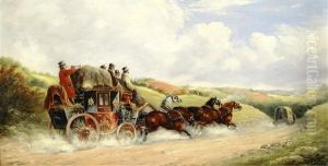 The Bath To Exeter Royal Mail Coach; A Pair by John Charles Maggs