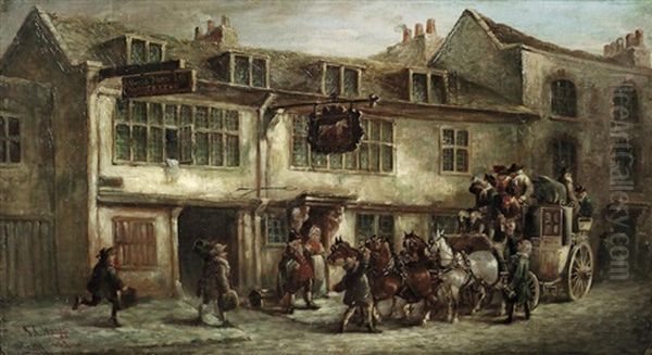 The Bath To London Coach Outside The White Horse Inn, Chelsea - view 1