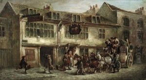 The Bath To London Coach Outside The White Horse Inn, Chelsea by John Charles Maggs