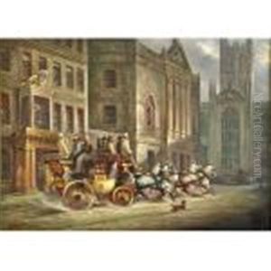 Nimrod Coach Entering Bath by John Charles Maggs