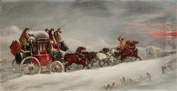 Worcester To London Coach In The Snow - view 1