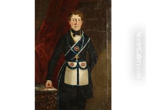 A Three-quarter Length Portrait Of Master Mason John Dell, Esq. by John Charles Maggs