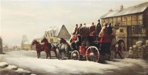 Chester And Liverpool Coach And Passing By (pair) by John Charles Maggs