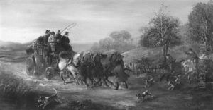 The Hunt Meets The Stagecoach by John Charles Maggs