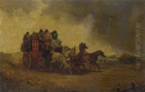 The London Coach In A Storm by John Charles Maggs