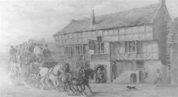 The Bath To London Stagecoach Passing The George Inn - view 1