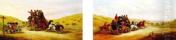 The Departing Coach Passing The Start Of The Hunt by John Charles Maggs