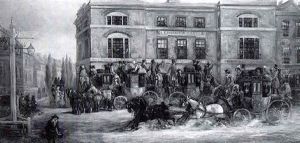 The Crossroads At "elephants And Castle" - London To Brighton Coaches by John Charles Maggs