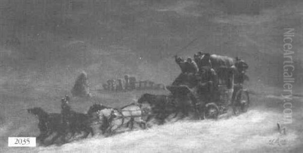 Coach Traveling By Stonehenge - view 1
