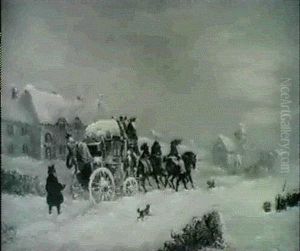 Coach Outside The Inn by John Charles Maggs