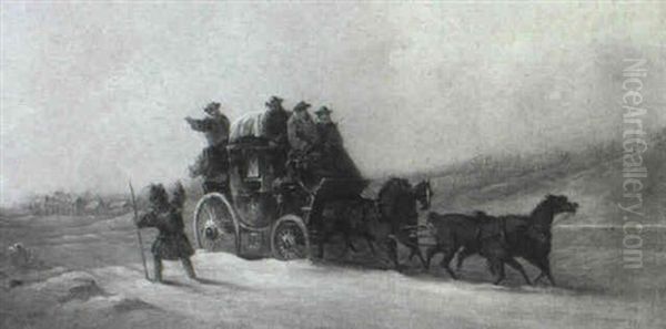 Coachmen In The Snow; And, Scared By The Hunt (a Pair) - view 1