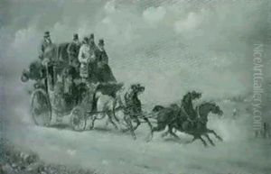 The Leeds To London Royal Mail Coach by John Charles Maggs