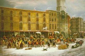 A Winter Scene Outside The White Lion Hotel And Tavern, Bristol