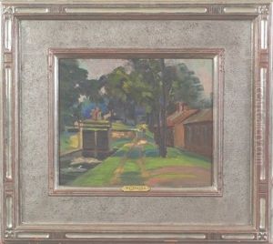 Lower New Hope- Along The Canal by Roscoe Clarence Magill