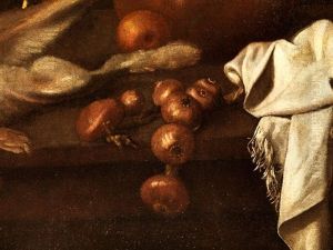 Grosses Stilleben Mit Hase, Zwiebeln Und Geschirr by Carlo Magini