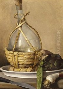 Nature Morte A La Bouteille Et Aux Oignons by Carlo Magini