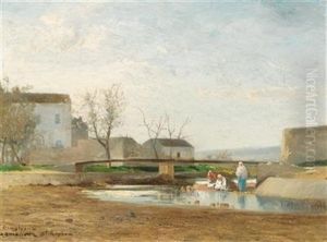 Washerwomen By The River by Andre Maglione