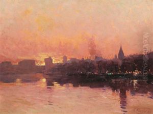 Abendliche Stimmung Im Hafen Von Marseille by Andre Maglione