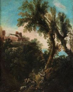 Baumlandschaft Mit Burgruine
