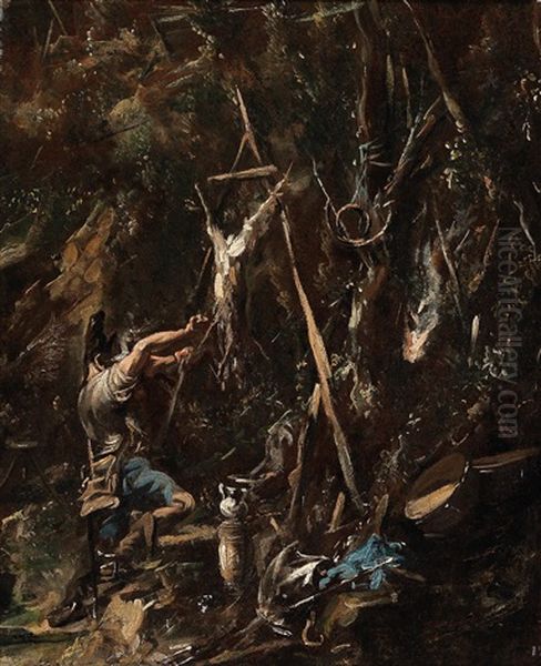 A Soldier Gutting An Animal - view 1