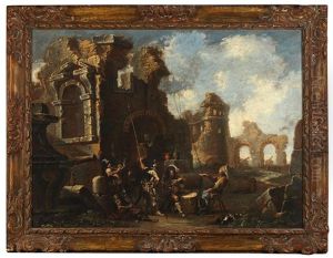 Soldiers Playing Cards Among Ruins by Alessandro Magnasco