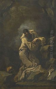A Hermit In A Grotto by Alessandro Magnasco